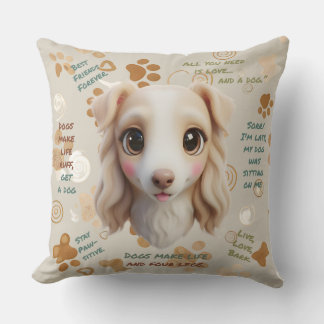 Adorable Borzoi Face Cushion Throw Pillow Kussen
