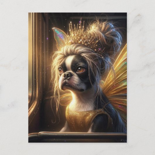 Adorable Boston Terrier Fairy Briefkaart (Voorkant)