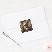 Adorable Boston Terrier Fairy Vierkante Sticker (Envelop)