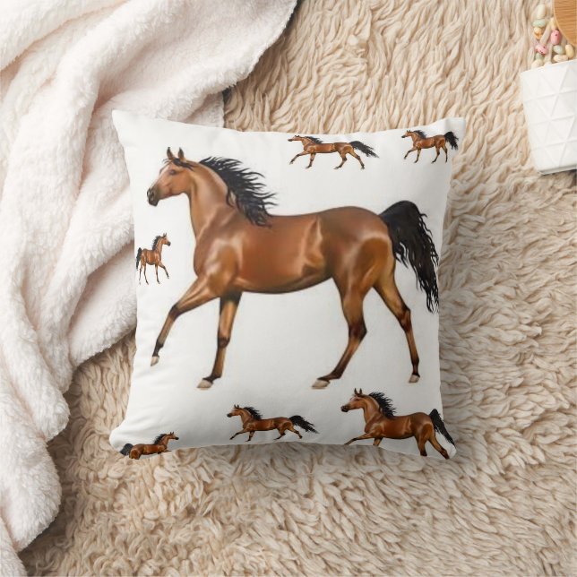 Adorable Brown Shinny Horse Throw Pillow  Kussen (Deken)