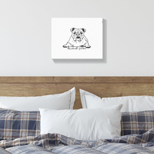 Adorable Bulldog Canvas Afdruk (Insitu (Slaapkamer))