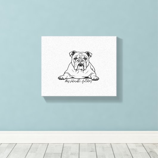 Adorable Bulldog Canvas Afdruk (Insitu (Houten vloer))