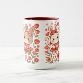 Adorable Bunny Couple Love Mug Mok (Midden)