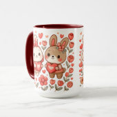 Adorable Bunny Couple Love Mug Mok (Voorkant links)