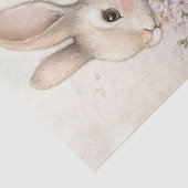 Adorable Bunny Holding a Bouquet of Wildflowers Tissuepapier (Detail)
