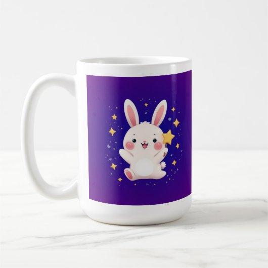 Adorable Bunny Star Mug – Kawaii Animal Coffee Cup Koffiemok (Links)