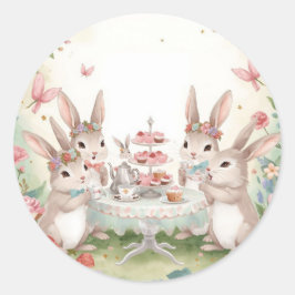 Adorable Bunny Tea Party Favor & Envelope Sticker