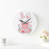 Adorable Bunny with a Love Heart Grote Klok (Huis)