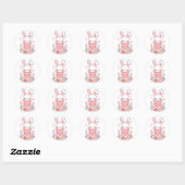 Adorable Bunny with a Love Heart Ronde Sticker (Vel)