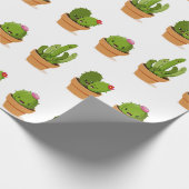 Adorable Cactus Karakter Inpakpapier (Hoek)