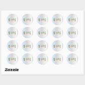 Adorable Cactus, Zilver Ronde Sticker (Vel)