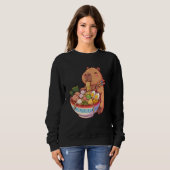 Adorable Capybara Eating Ramen Noodles Kawaii Desi Trui (Voorkant volledig)