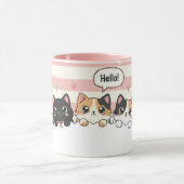 Adorable Cartoon Cat Coffee Cup Mok (Midden)