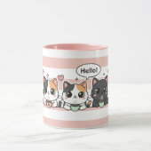 Adorable Cartoon Cat Coffee Lovers Cup Mok (Midden)