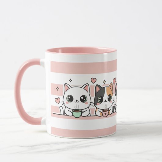 Adorable Cartoon Cat Coffee Lovers Cup Mok (Links)