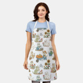 Adorable Cartoon Cats Gardening  Schort (Gedragen)