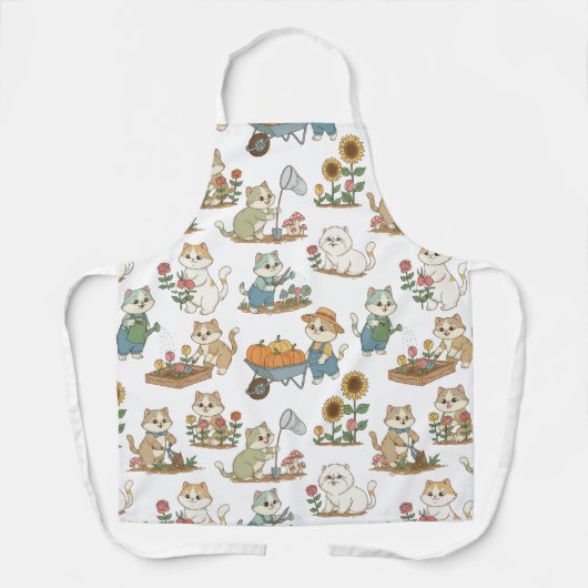 Adorable Cartoon Cats Gardening Schort (Voorkant)