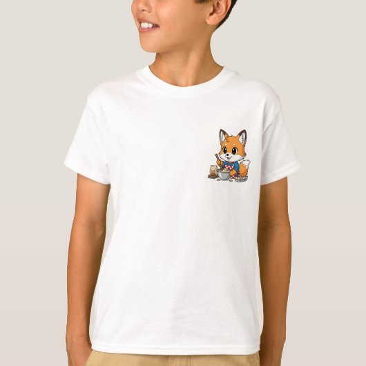 Adorable Cartoon Fox Baker Mixing Cookie Dough Ill T-shirt (Voorkant)