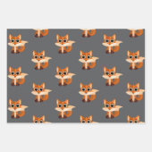 Adorable Cartoon Fox Gift Inpakpapier Vel (Voorkant 3)