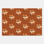 Adorable Cartoon Fox Gift Inpakpapier Vel (Voorkant)