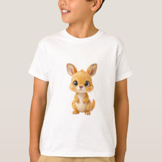 Adorable Cartoon Golden Kangaroo Joey Kids T-shirt