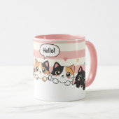 Adorable Cartoon Kat Koffiekop Mok (Voorkant rechts)