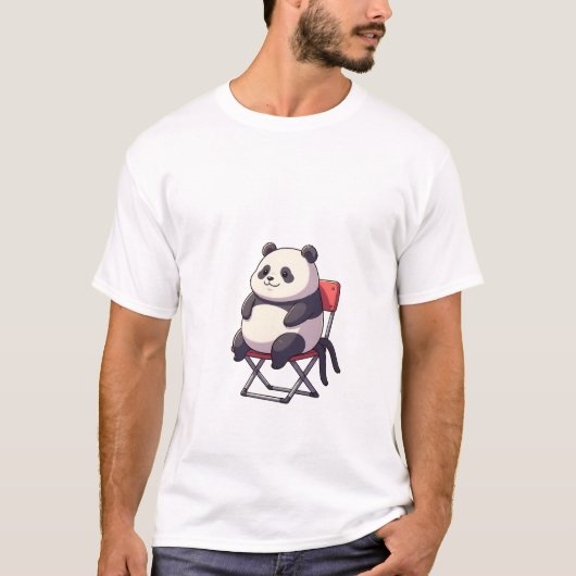 Adorable Cartoon Panda Sitting T-shirt (Voorkant)