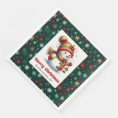 Adorable cartoon snowman with snowflakes kids  servet (Hoek)