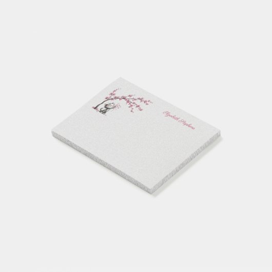 Adorable Cat and Cherry Blossoms Post it Notes (Schuin)