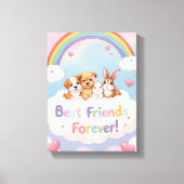 Adorable Cat Best Friends Forever Canvas Afdruk (Voorkant)