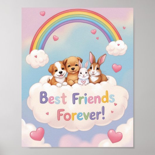 Adorable Cat Best Friends Forever Poster (Voorkant)