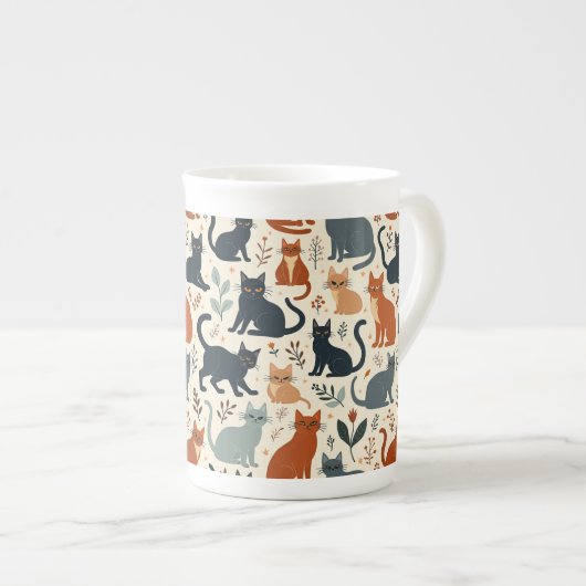 Adorable Cat Character Mug Porselein Kop (Voorkant rechts)