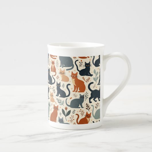 Adorable Cat Character Mug Porselein Kop (Rechts)