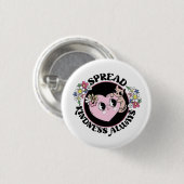 Adorable Cat & Flowers Button – Spread Kindness (Voorkant /achterkant)