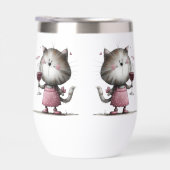 Adorable Cat Funny Wine Tumbler (Rechts)