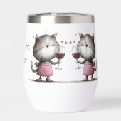 Adorable Cat Funny Wine Tumbler (Achterkant)
