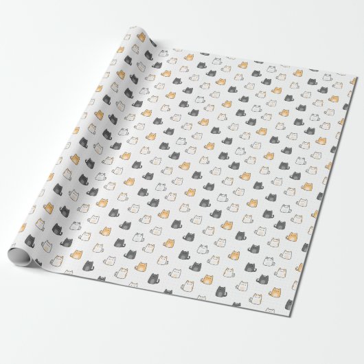 Adorable Cat Gift Wrap for All Occasions Cadeaupapier (Uitgerold)