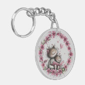 Adorable Cat Illustration Acrylic Keychain (Voorkant Links)