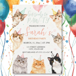adorable Cat kids Birthday Kaart