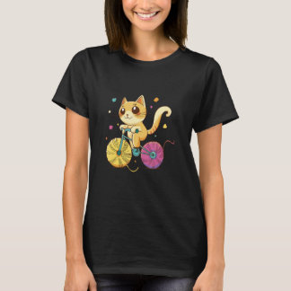 Adorable Cat Riding a Bike  Playful & Charming Ill T-shirt