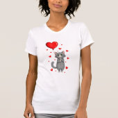 Adorable Cat Valentine's Gift Women's T-Shirt (Voorkant)