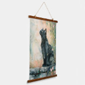 ADORABLE CAT WATERCOLOR ILLUSTRATION HANGEND WANDKLEED (Gebogen)