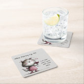 Adorable Cat With Wine Coaster Kartonnen Onderzetters (Insitu)