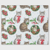 Adorable Cat Wreath Cadeaupapier (Vlak)