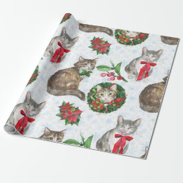 Adorable Cat Wreath Cadeaupapier
