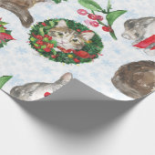 Adorable Cat Wreath Cadeaupapier (Hoek)