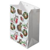 Adorable Cat Wreath Medium Cadeauzakje (Voorkant Gekanteld)