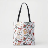 Adorable Cats and Christmas Pattern Tote Bag (Voorkant)