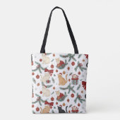 Adorable Cats and Christmas Pattern Tote Bag (Achterkant)