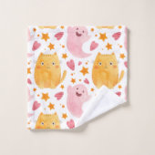 Adorable Cats and Ghosts Pattern Bad Handdoek (Wasdoekje)